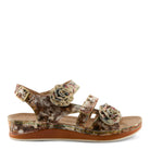 L'Artiste L'ARTISTE JOELINA-DAZI ANKLE STRAP SANDALS sandal in grey multi with handcrafted leather design