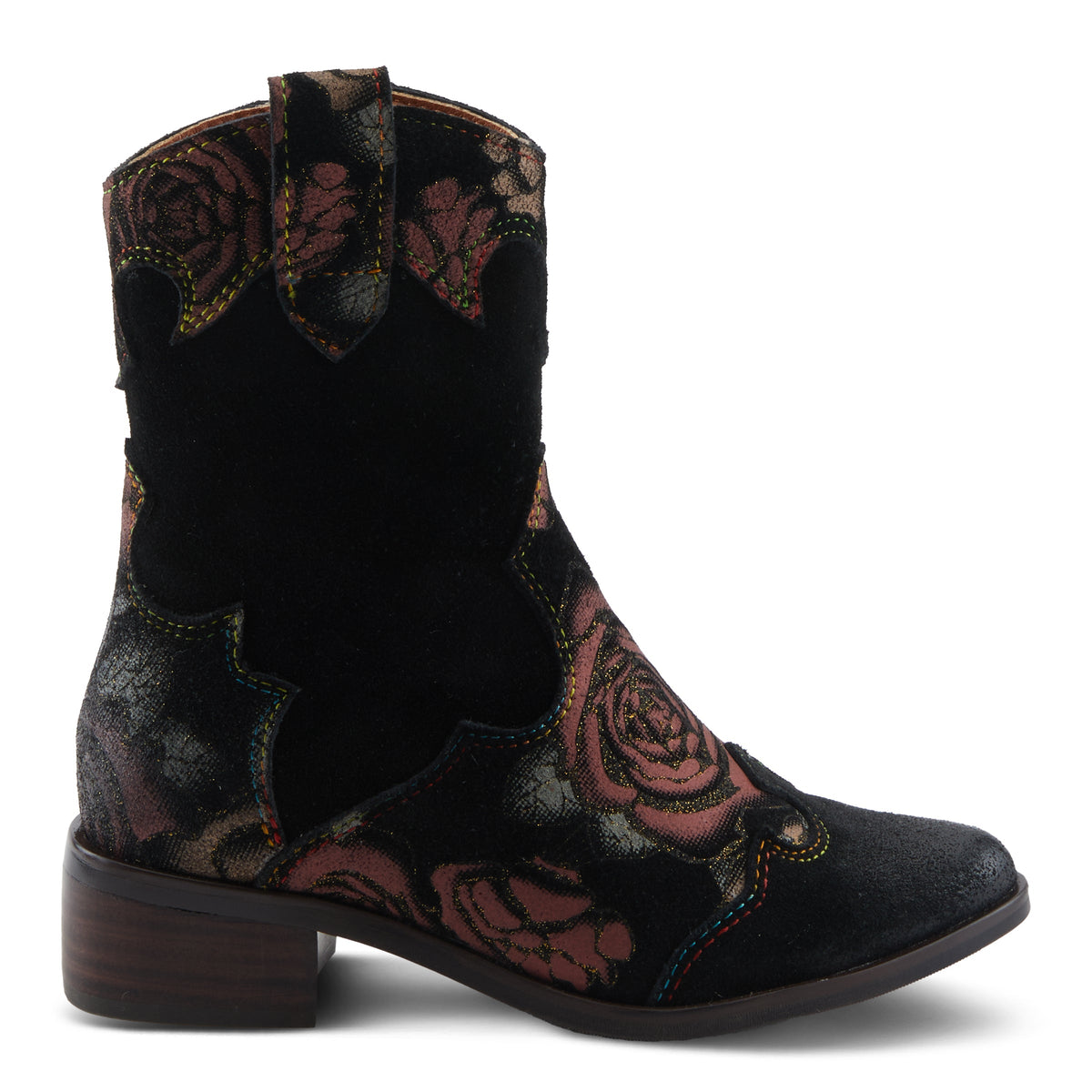 L'Artiste L'ARTISTE K-FALLROSE KIDS BOOT boot in black multi with handcrafted leather design
