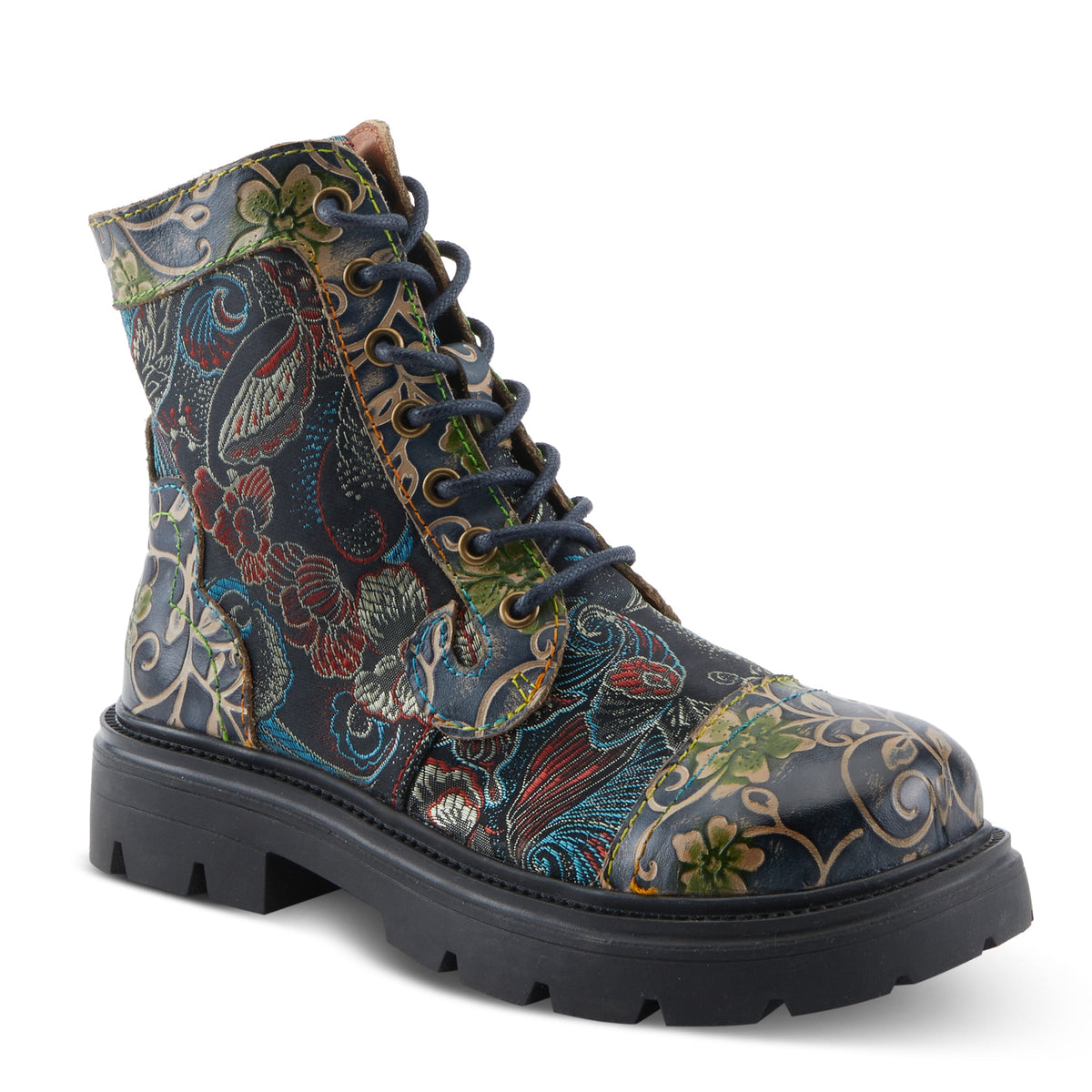 L'Artiste L'ARTISTE K-FANTASTICA KIDS BOOT boot in black multi with handcrafted leather design