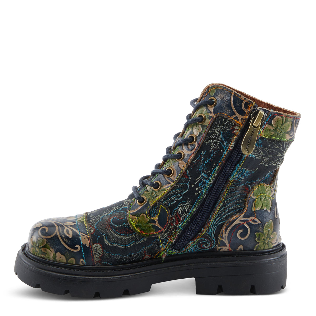 L'Artiste L'ARTISTE K-FANTASTICA KIDS BOOT boot in black multi with handcrafted leather design