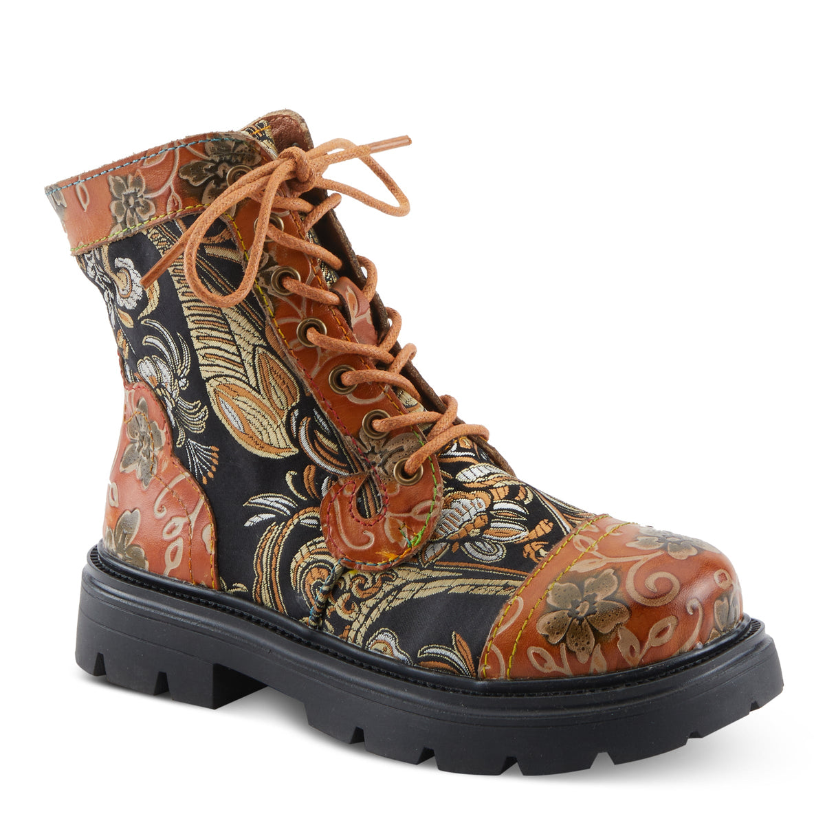 L'Artiste L'ARTISTE K-FANTASTICA KIDS BOOT boot in black multi with handcrafted leather design