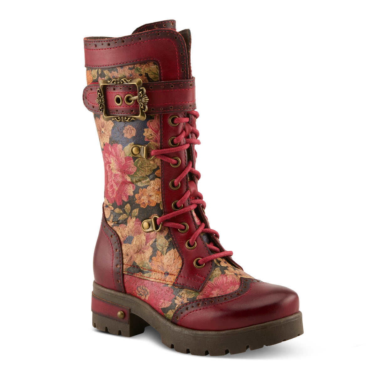 L'Artiste L'ARTISTE K-KISHA KIDS BOOT boot in red multi with handcrafted leather design