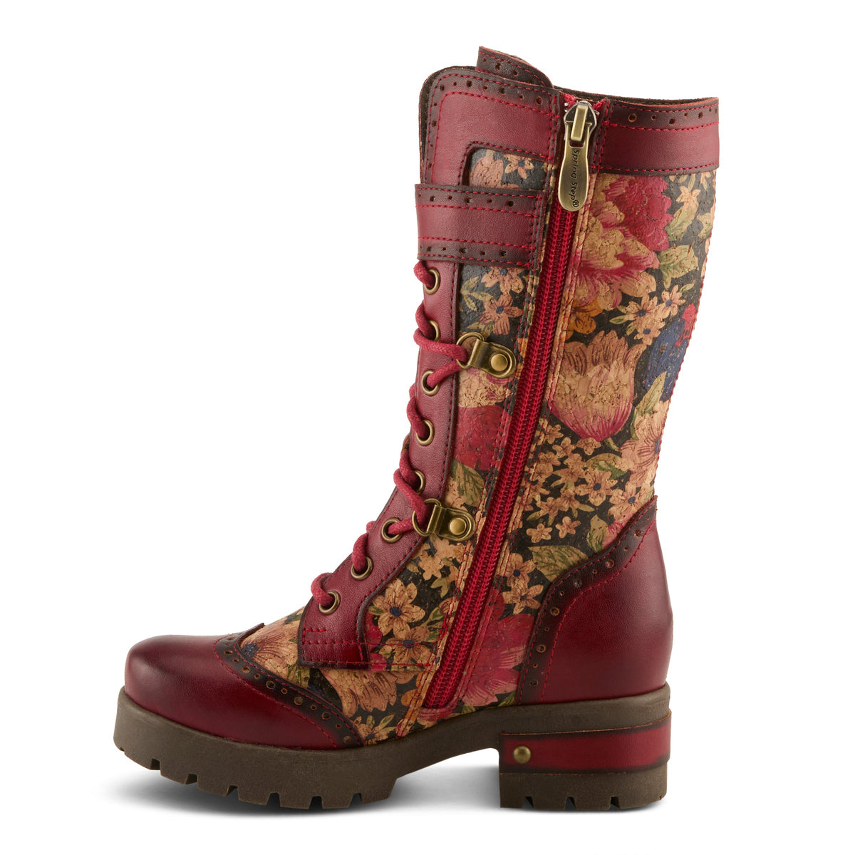 L'Artiste L'ARTISTE K-KISHA KIDS BOOT boot in red multi with handcrafted leather design