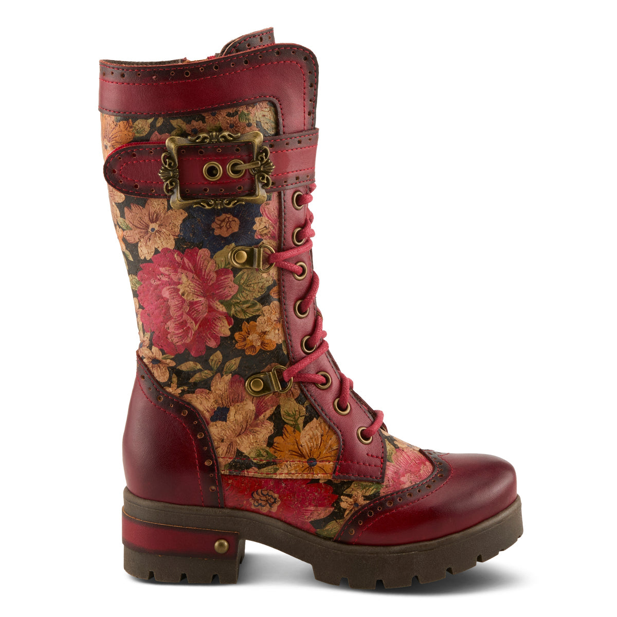 L'Artiste L'ARTISTE K-KISHA KIDS BOOT boot in red multi with handcrafted leather design