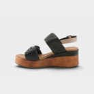Spring Step Kacper Black Multi Wedge Sandal