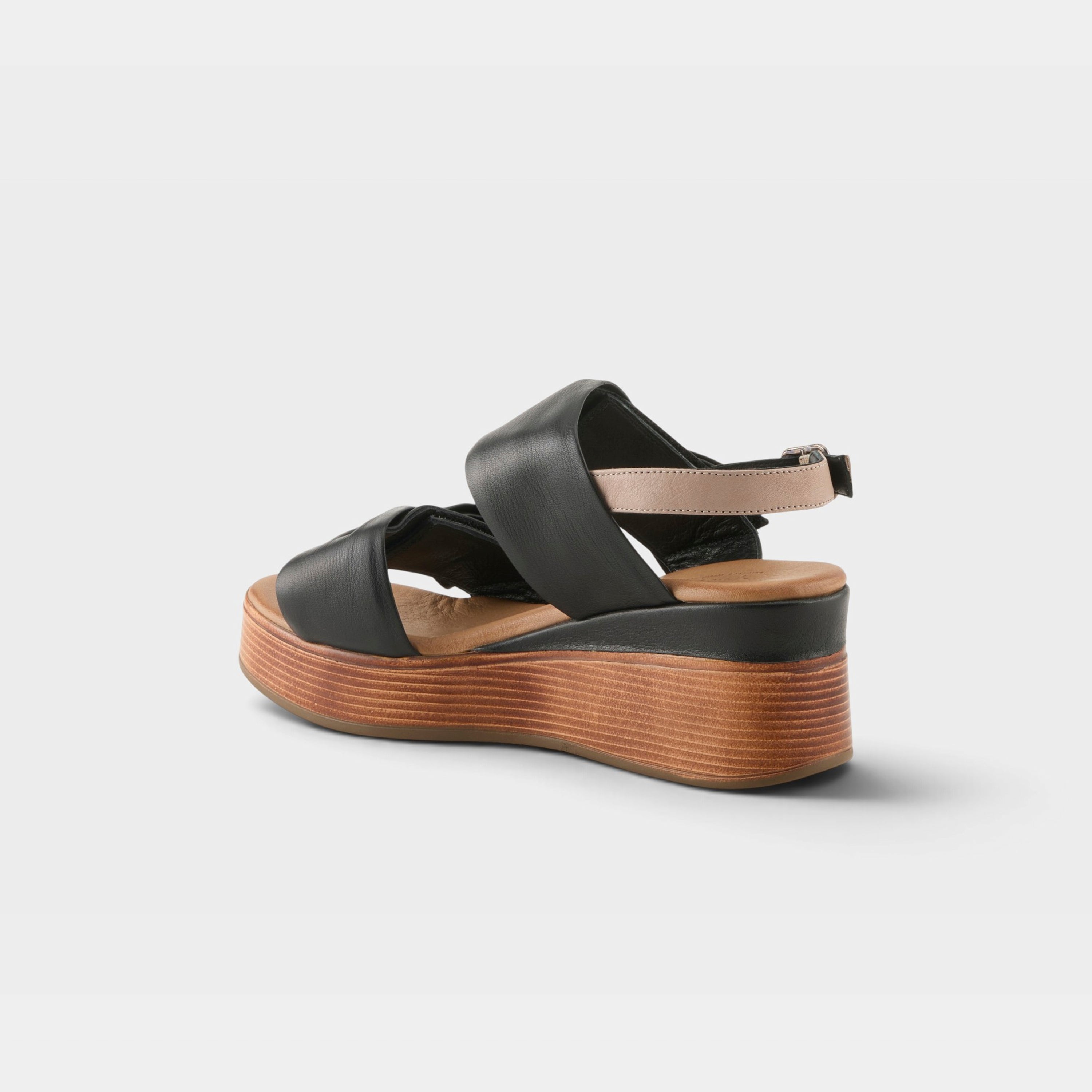 Spring Step Kacper Black Multi Wedge Sandal