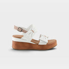 Spring Step Kacper White Multi Wedge Sandal