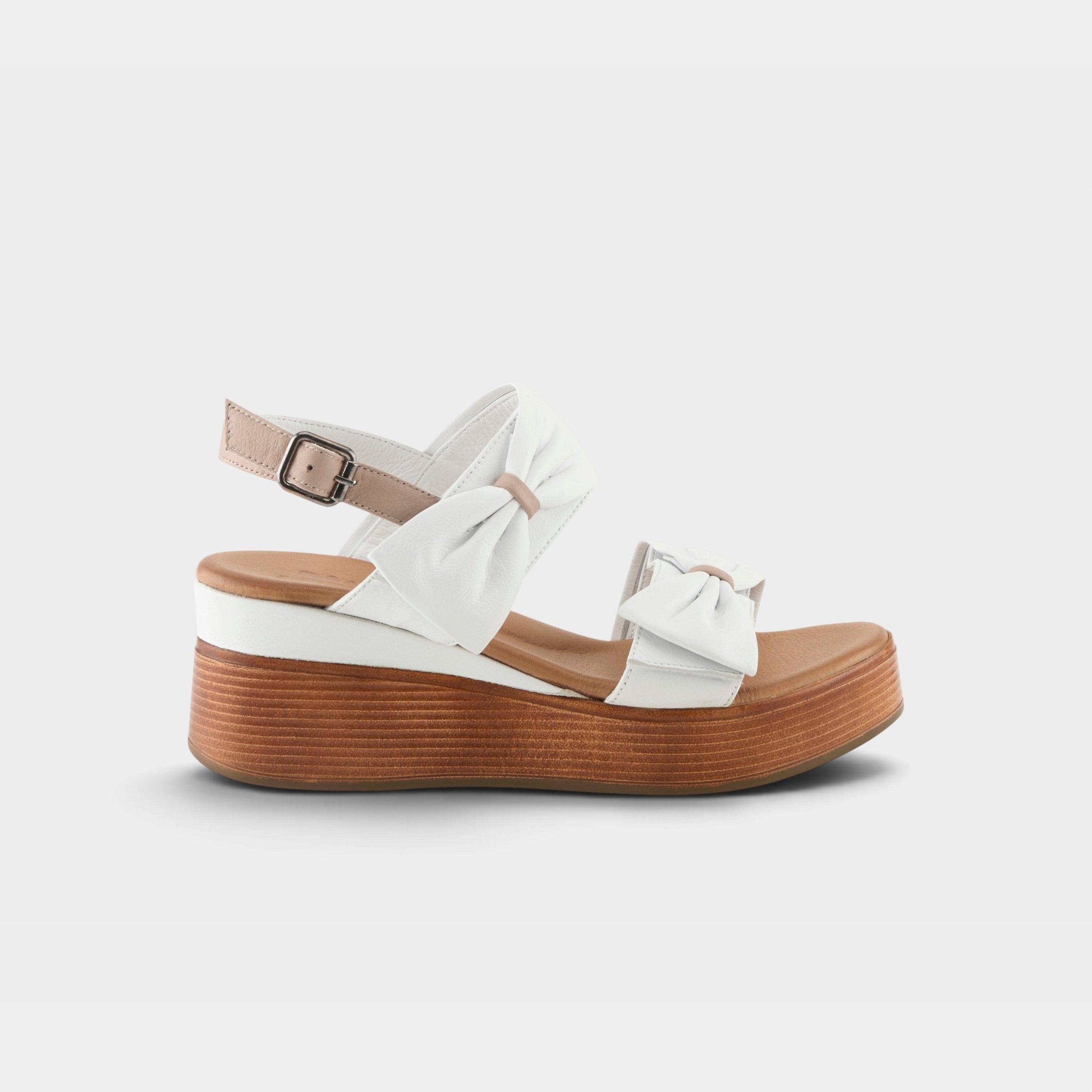 Spring Step Kacper White Multi Wedge Sandal