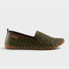Spring Step Kapri Olive Green Slip-On Casual Shoe