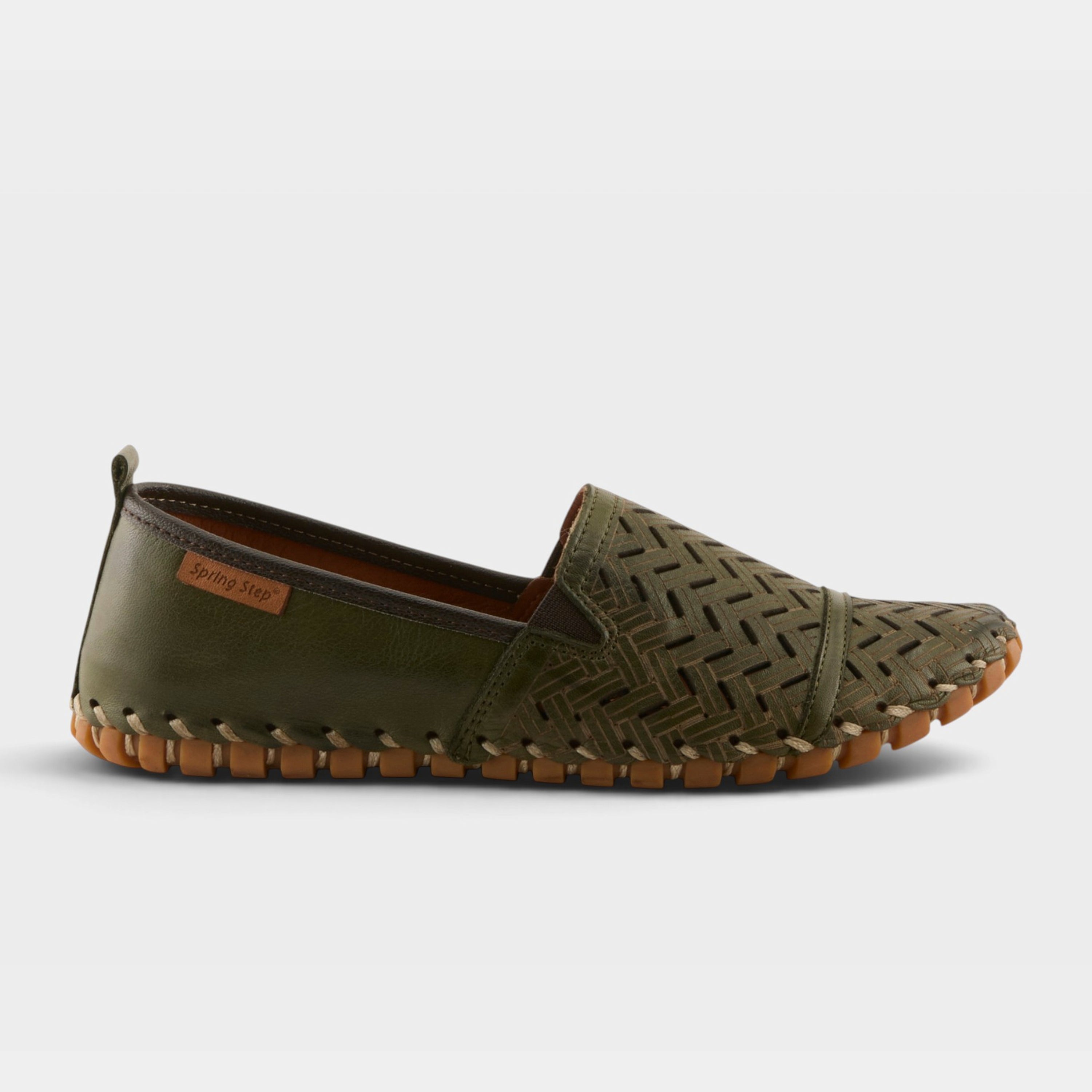 Spring Step Kapri Olive Green Slip-On Casual Shoe