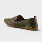 Spring Step Kapri Olive Green Slip-On Casual Shoe