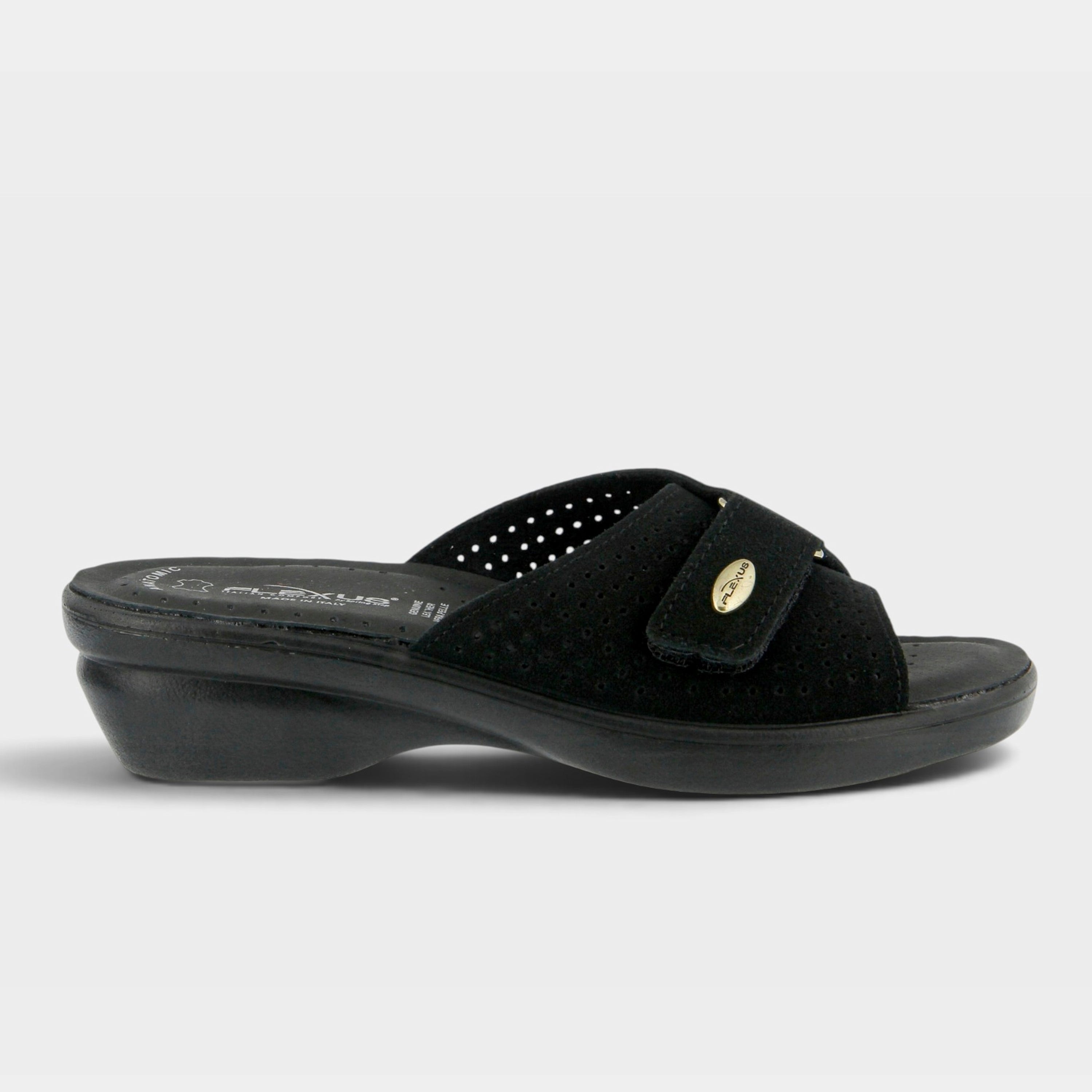 Flexus Kea Black Suede Sandal