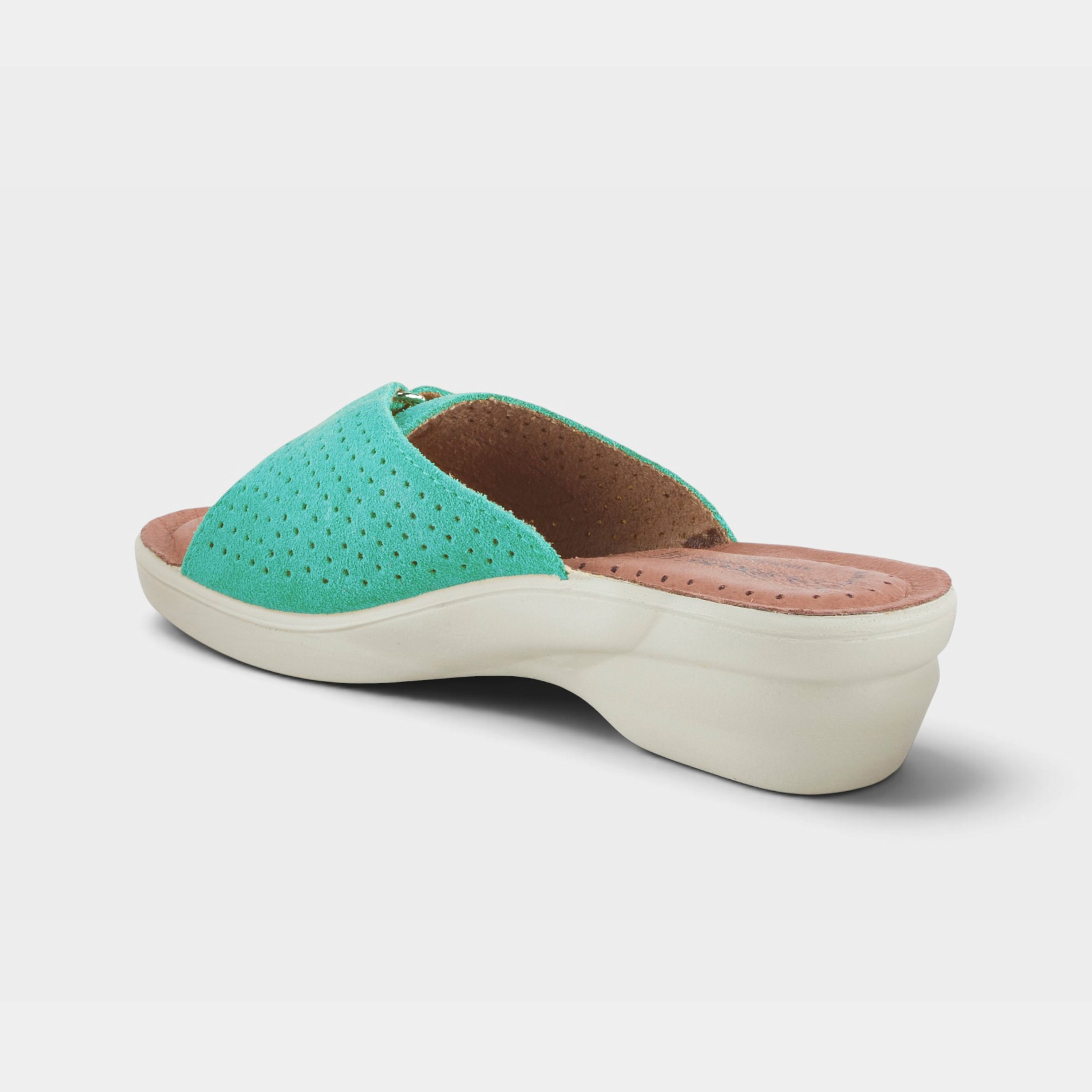 Flexus Kea Light Green Suede Sandal