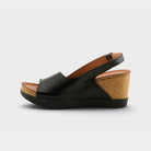 Spring Step Kelsy Black Wedge Sandal