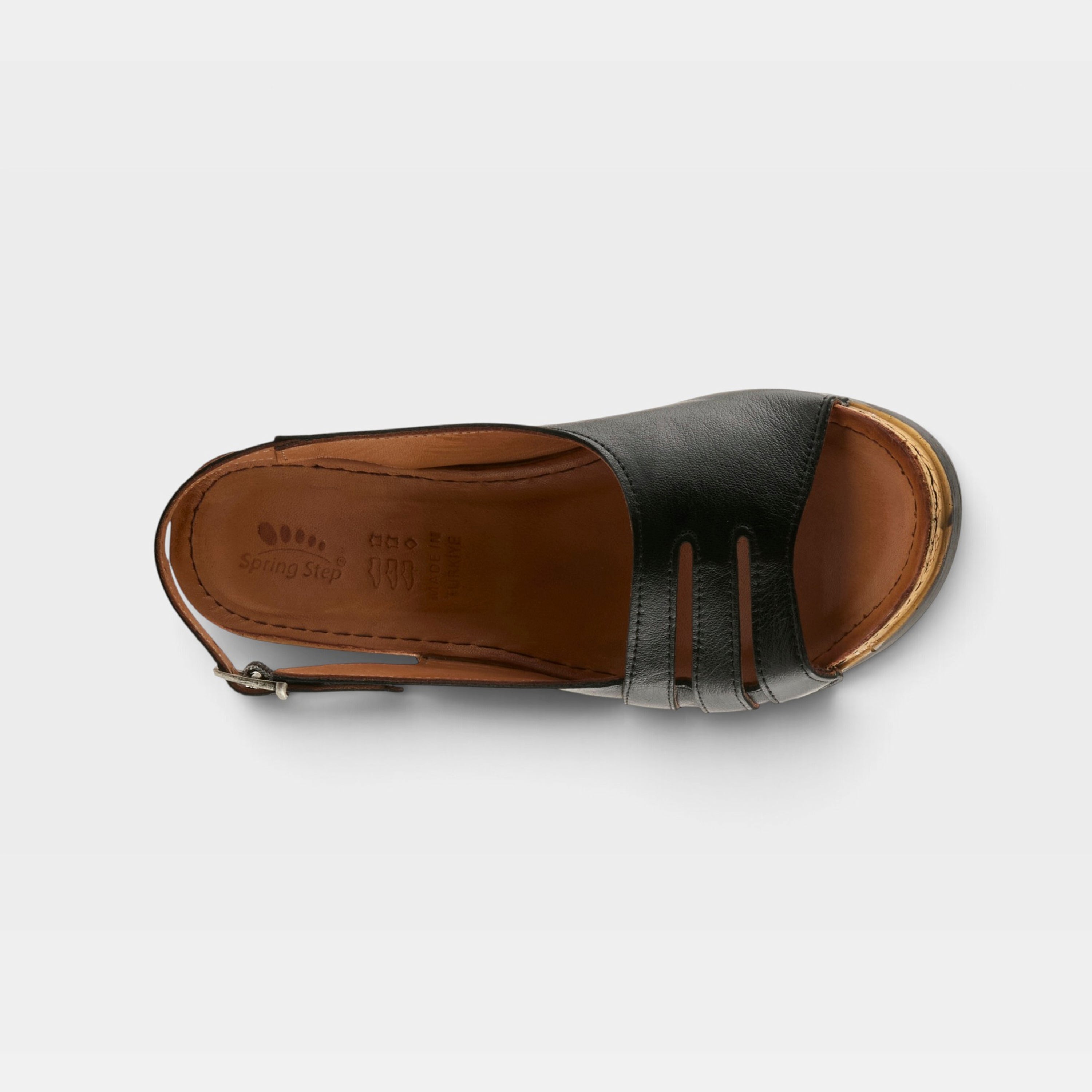 Spring Step Kelsy Black Wedge Sandal