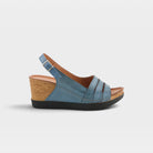 Spring Step Kelsy Blue Wedge Sandal