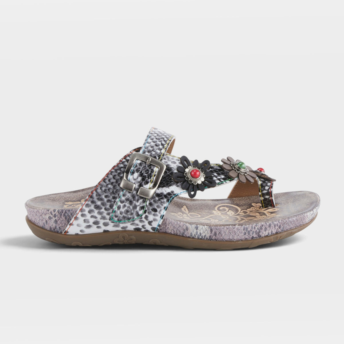 L'Artiste Kindness slide sandals in Grey Multi, hero view