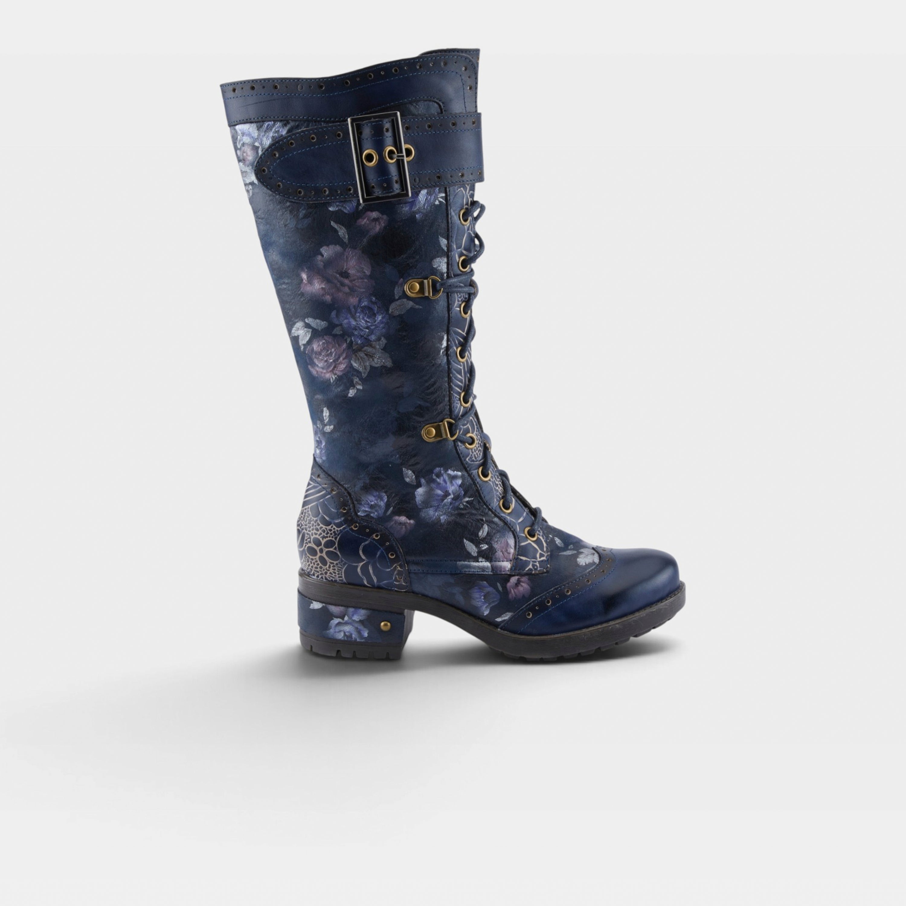 L'Artiste Kisha-Boss boots in Navy Multi, hero view
