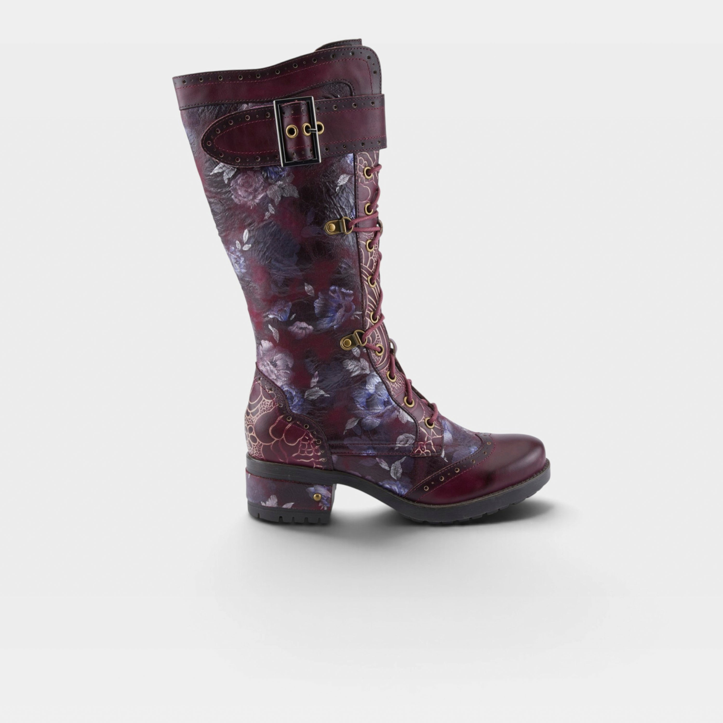 L'Artiste Kisha-Boss boots in Plum Multi, hero view