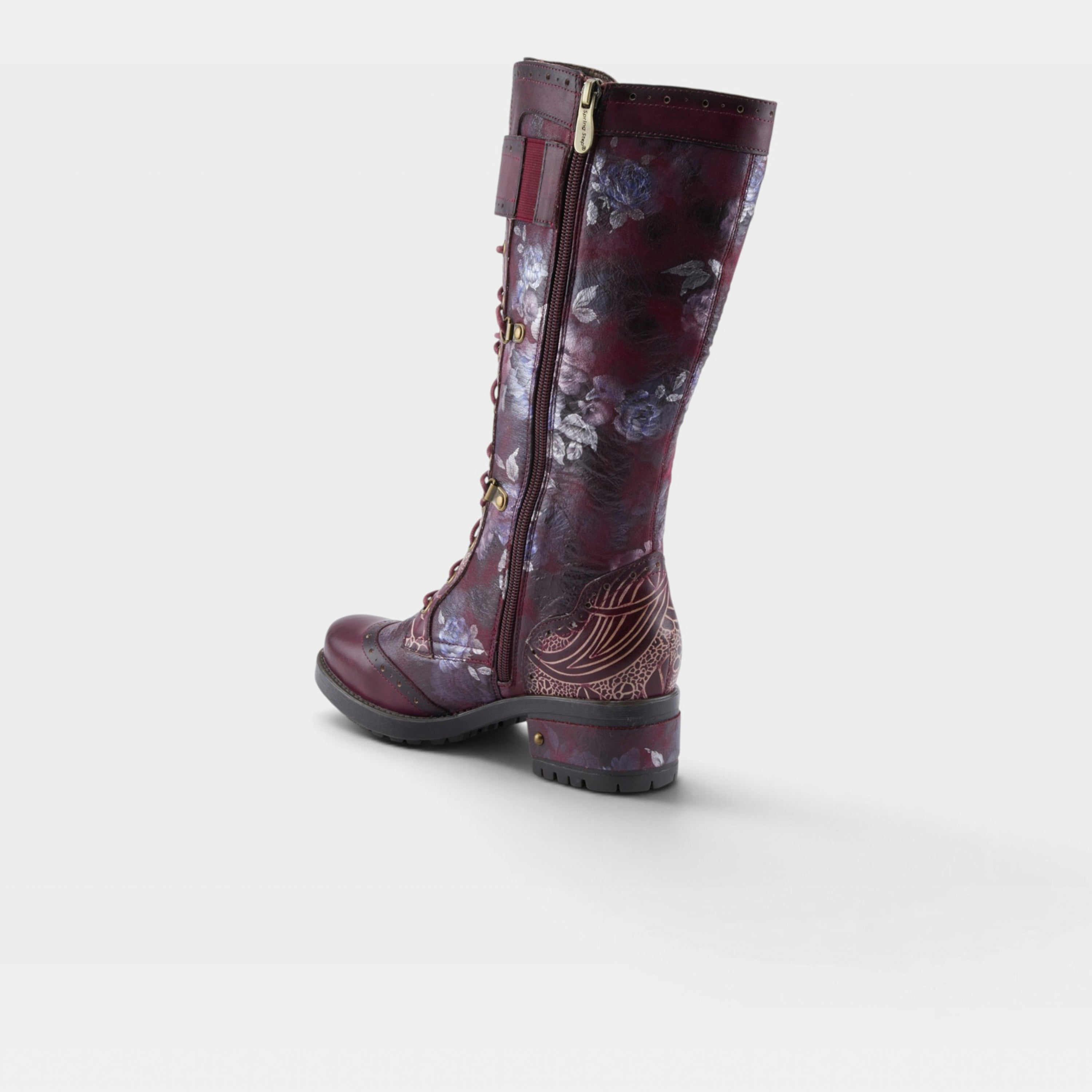 L'Artiste Kisha-Boss boots in Plum Multi, alternate angle view