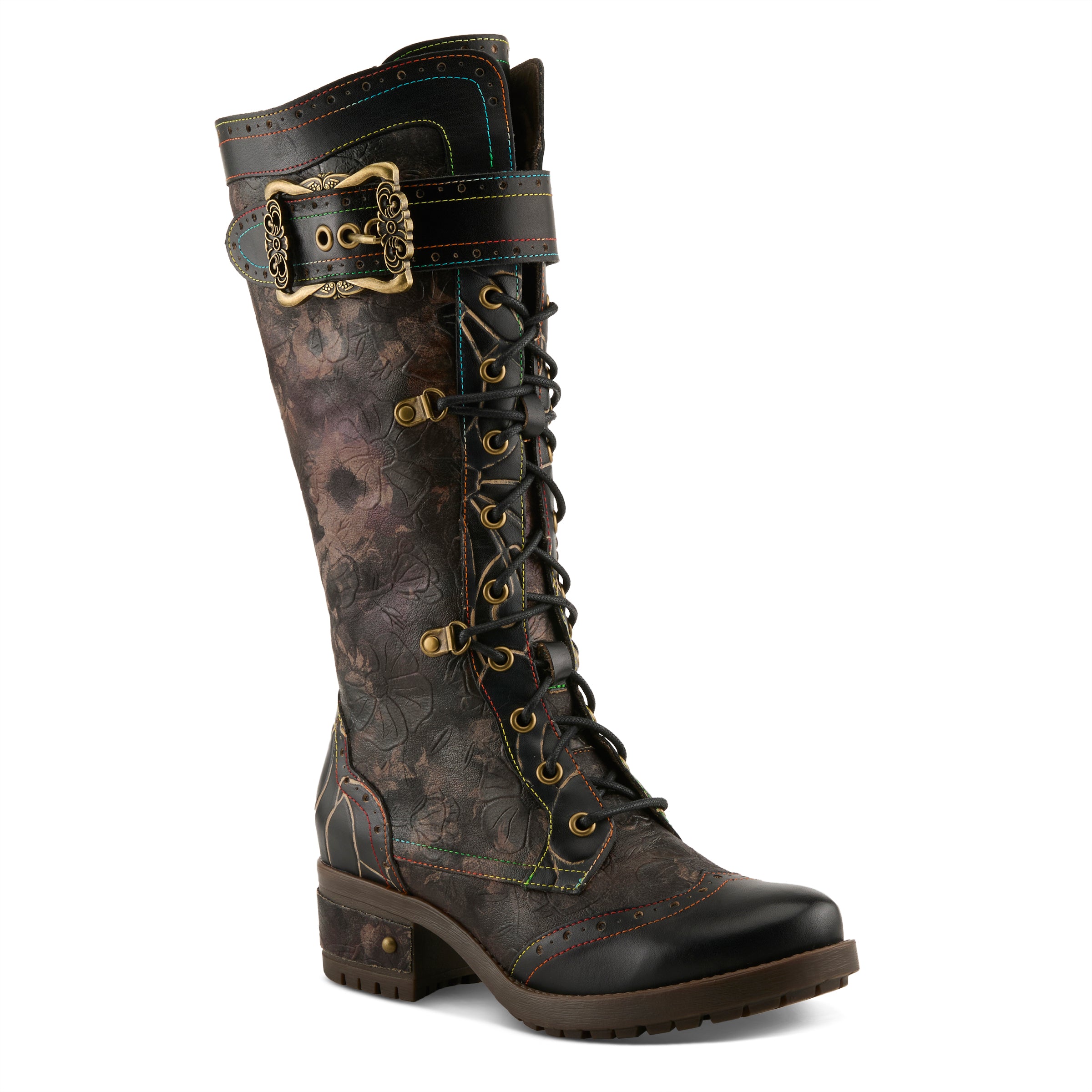 Runway-Inspired Floral Knee High Boots – Spring Step Shoes