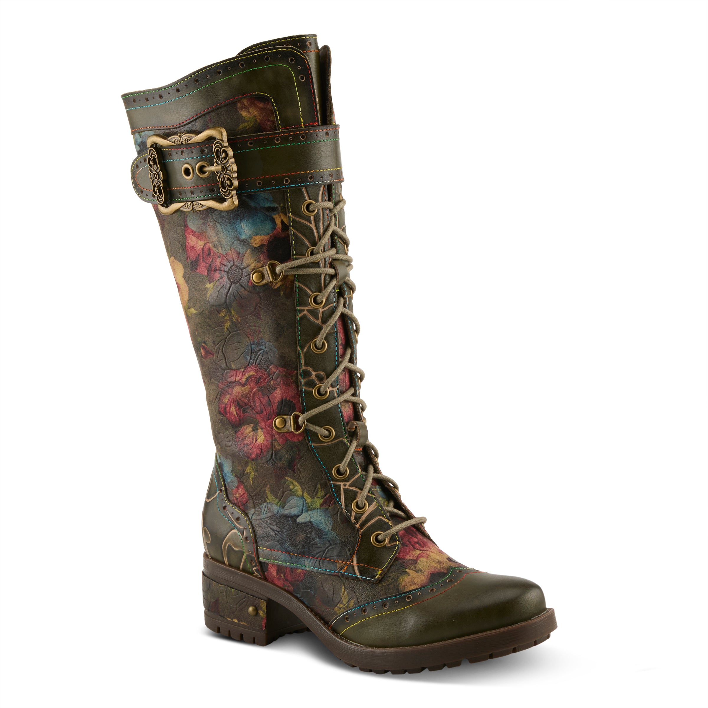 Runway-Inspired Floral Knee High Boots – Spring Step Shoes