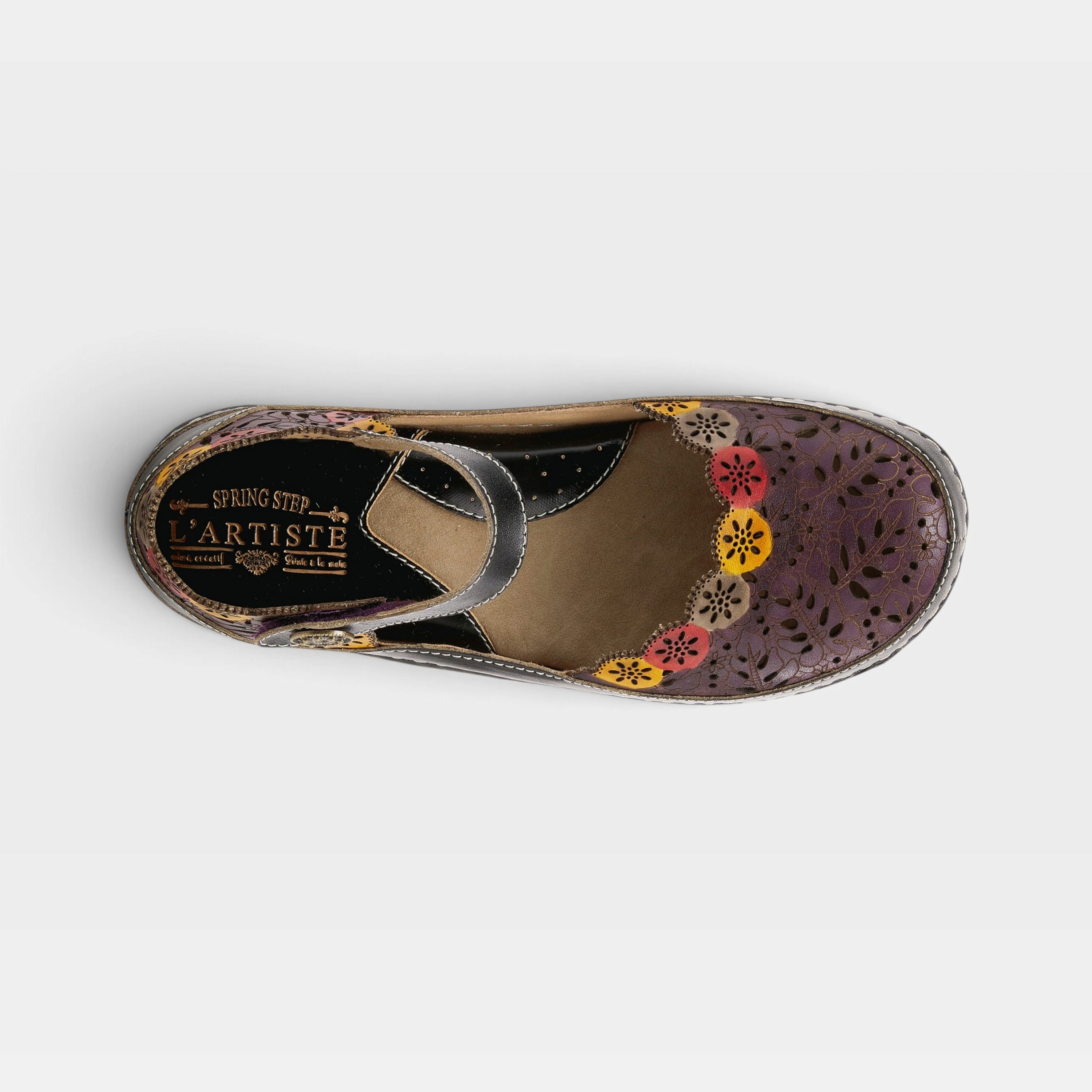 L'Artiste Kysandra-Fleur Mary Jane shoes in Black Multi, top view