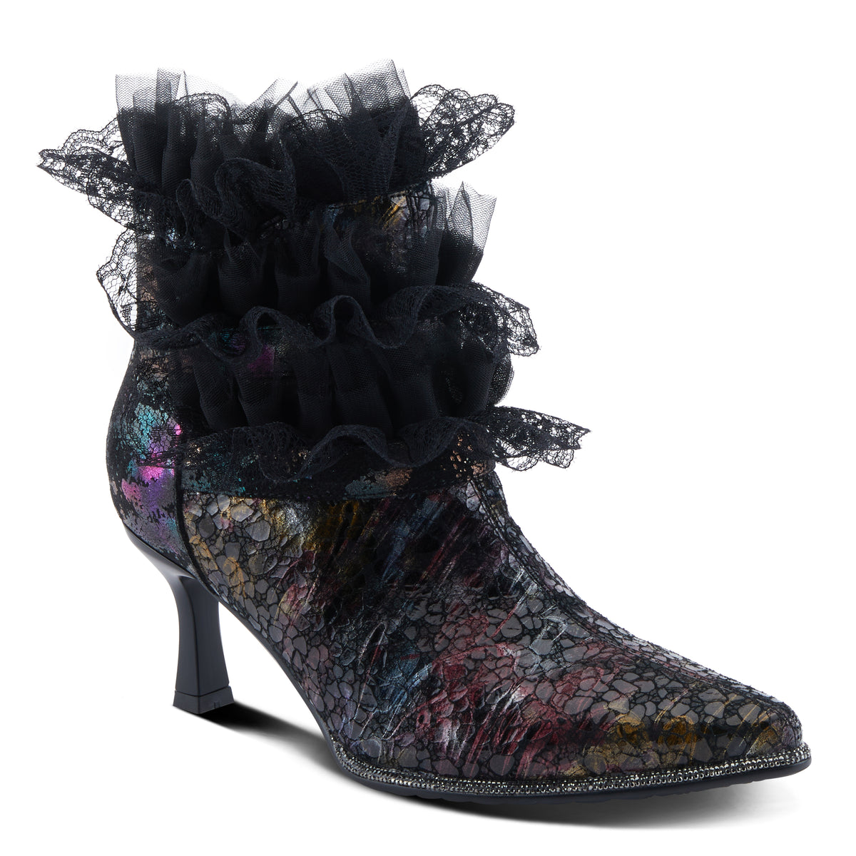 L'Artiste L'ARTISTE LACENSHINE BOOTS boot in black multi with handcrafted leather design