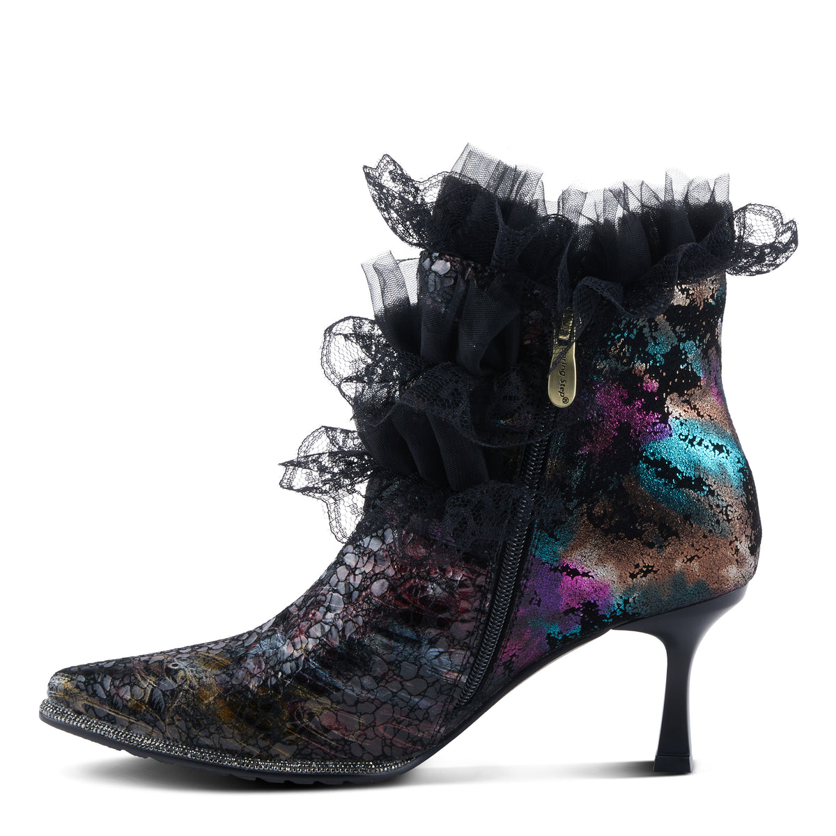L'Artiste L'ARTISTE LACENSHINE BOOTS boot in black multi with handcrafted leather design