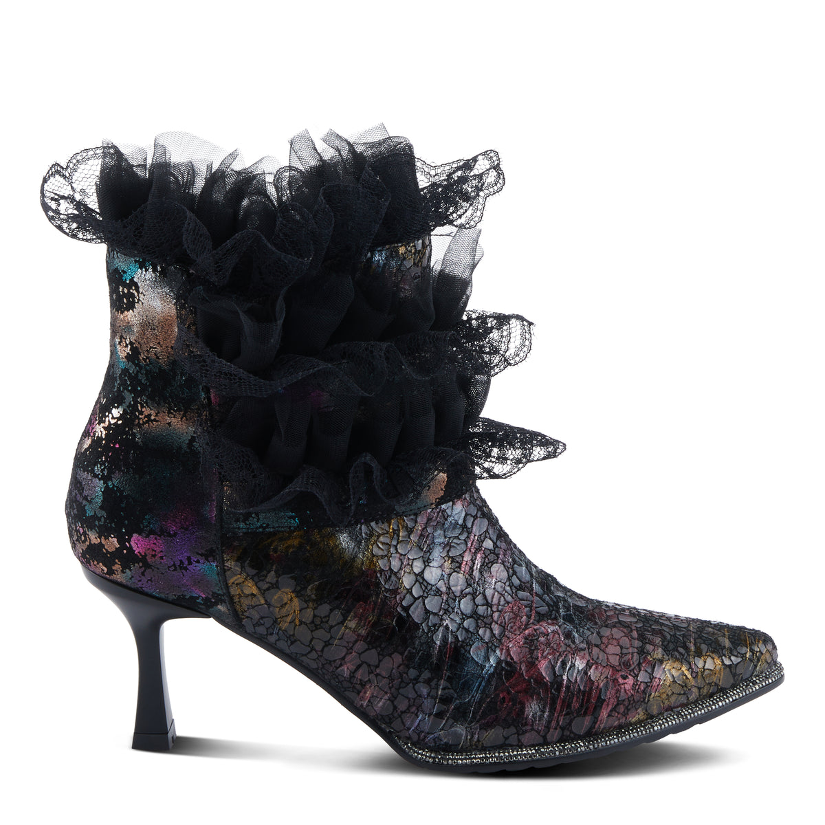 L'Artiste L'ARTISTE LACENSHINE BOOTS boot in black multi with handcrafted leather design