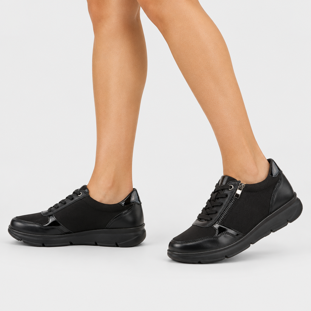 Flexus Lacona Black Sneaker - on-foot view