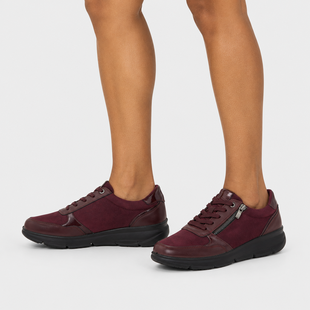 Flexus Lacona Bordeaux Sneaker - on-foot view