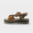 L'Artiste Laga slingback sandals in Navy Multi, side view
