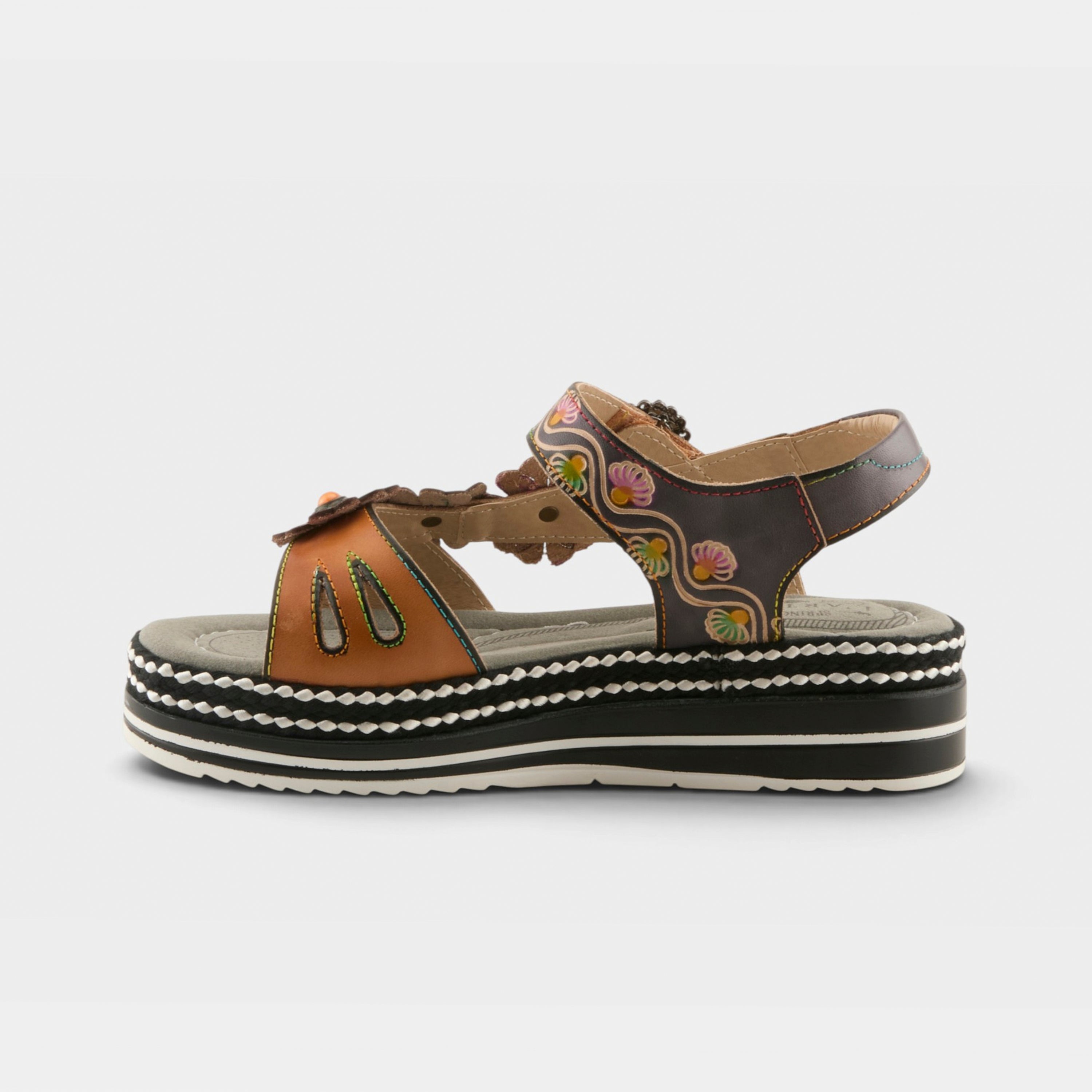 L'Artiste Laga slingback sandals in Navy Multi, side view