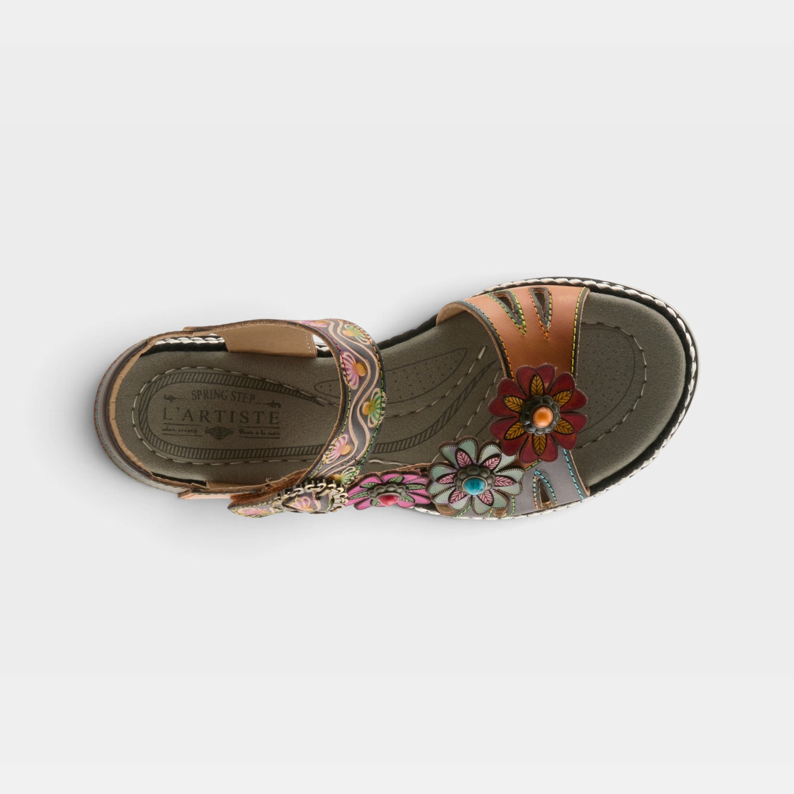 L'Artiste Laga slingback sandals in Navy Multi, top view