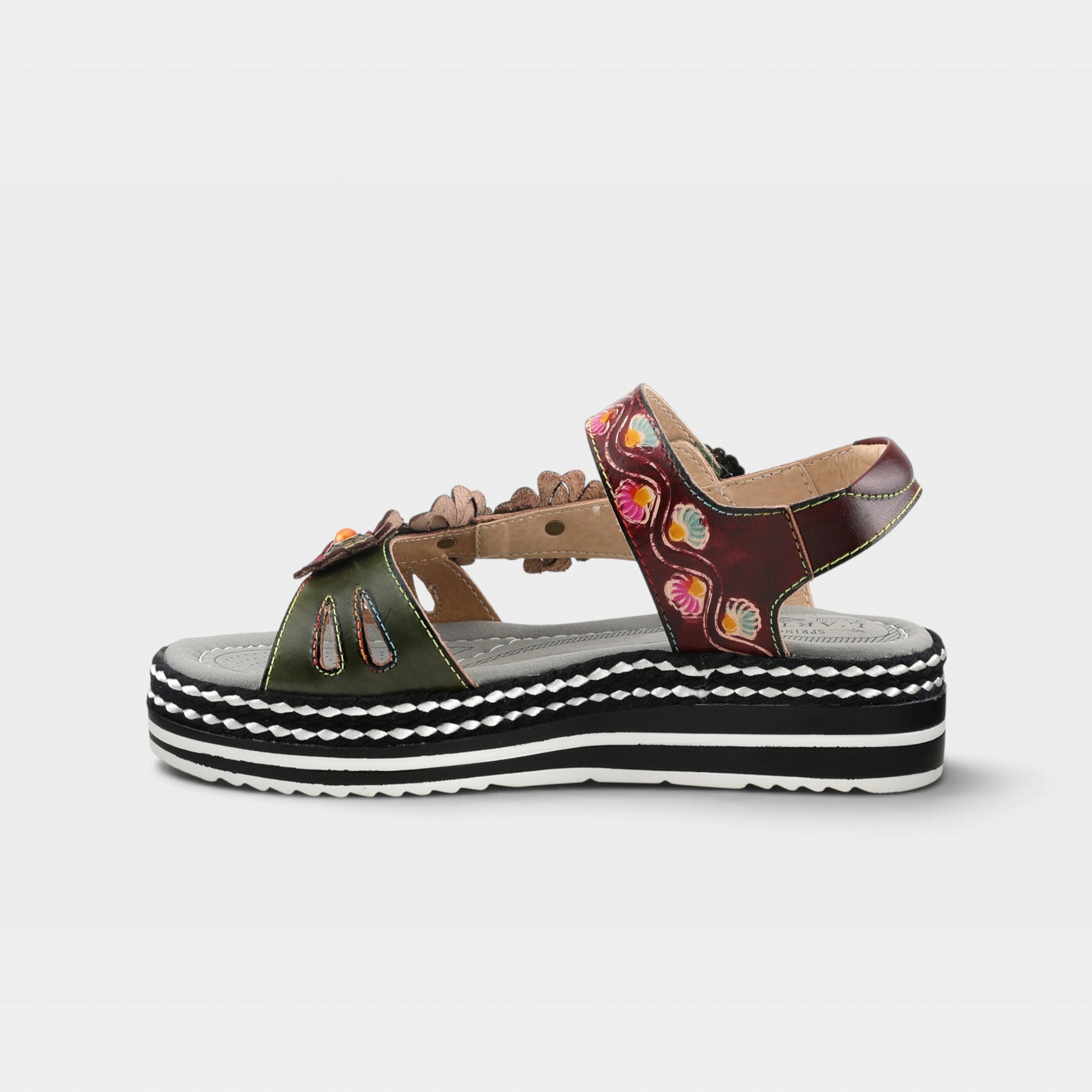 L'Artiste Laga slingback sandals in Plum Multi, side view