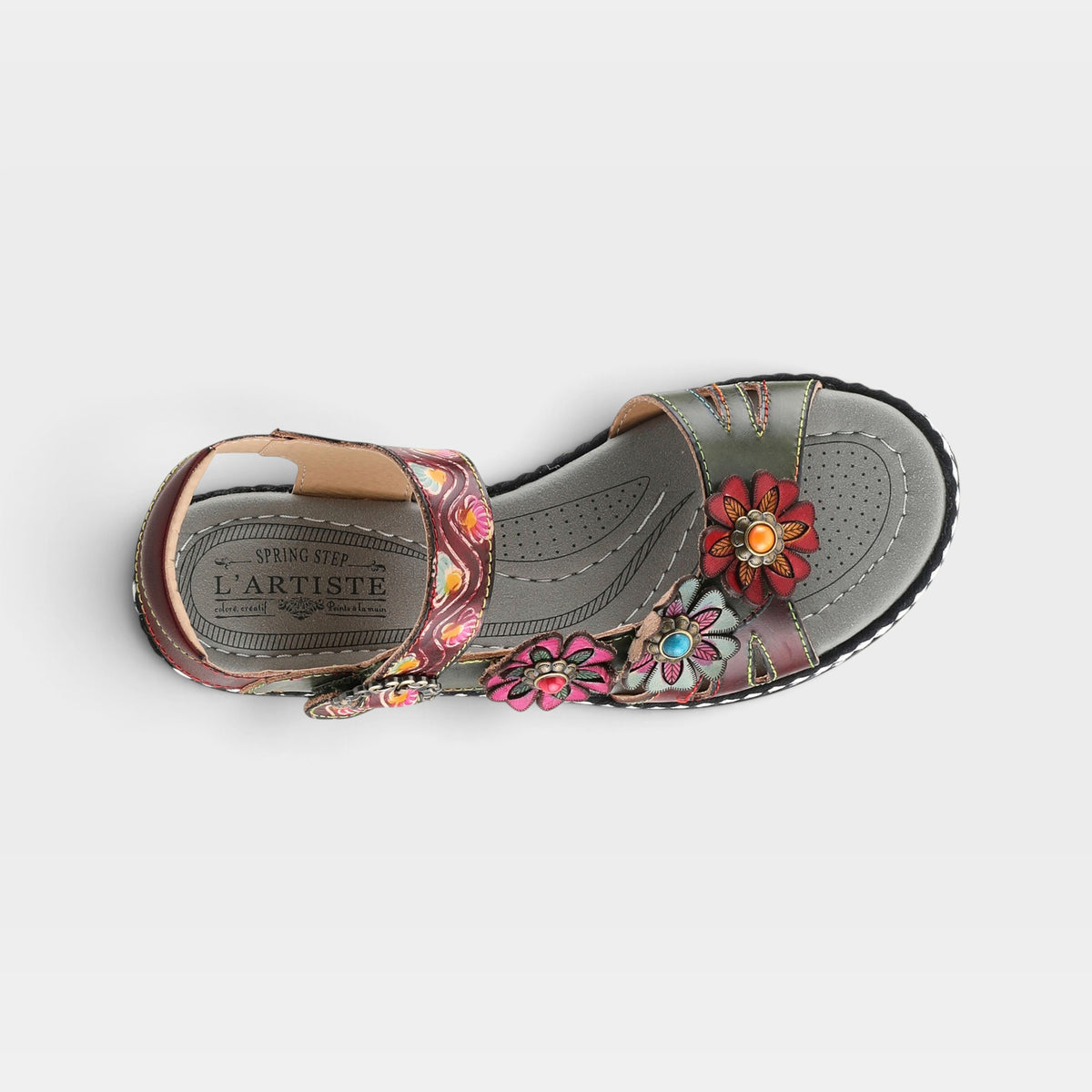 L'Artiste Laga slingback sandals in Plum Multi, top view