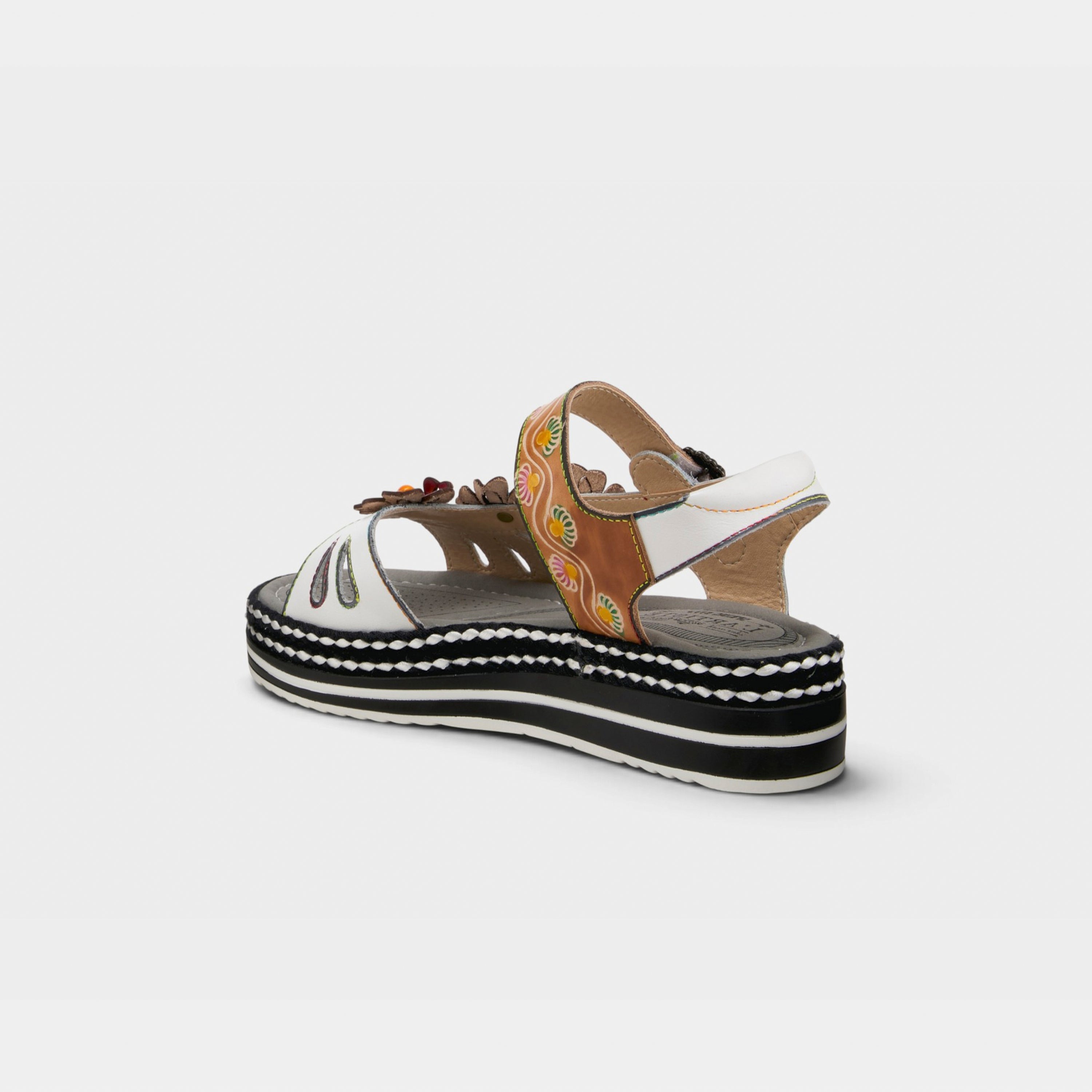 L'Artiste Laga slingback sandals in White Multi, alternate angle view