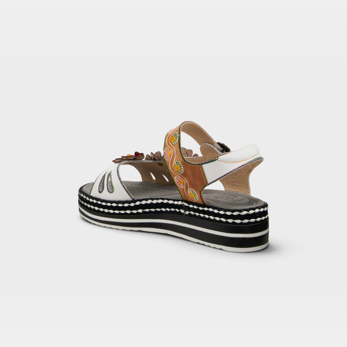 L'Artiste Laga slingback sandals in White Multi, alternate angle view