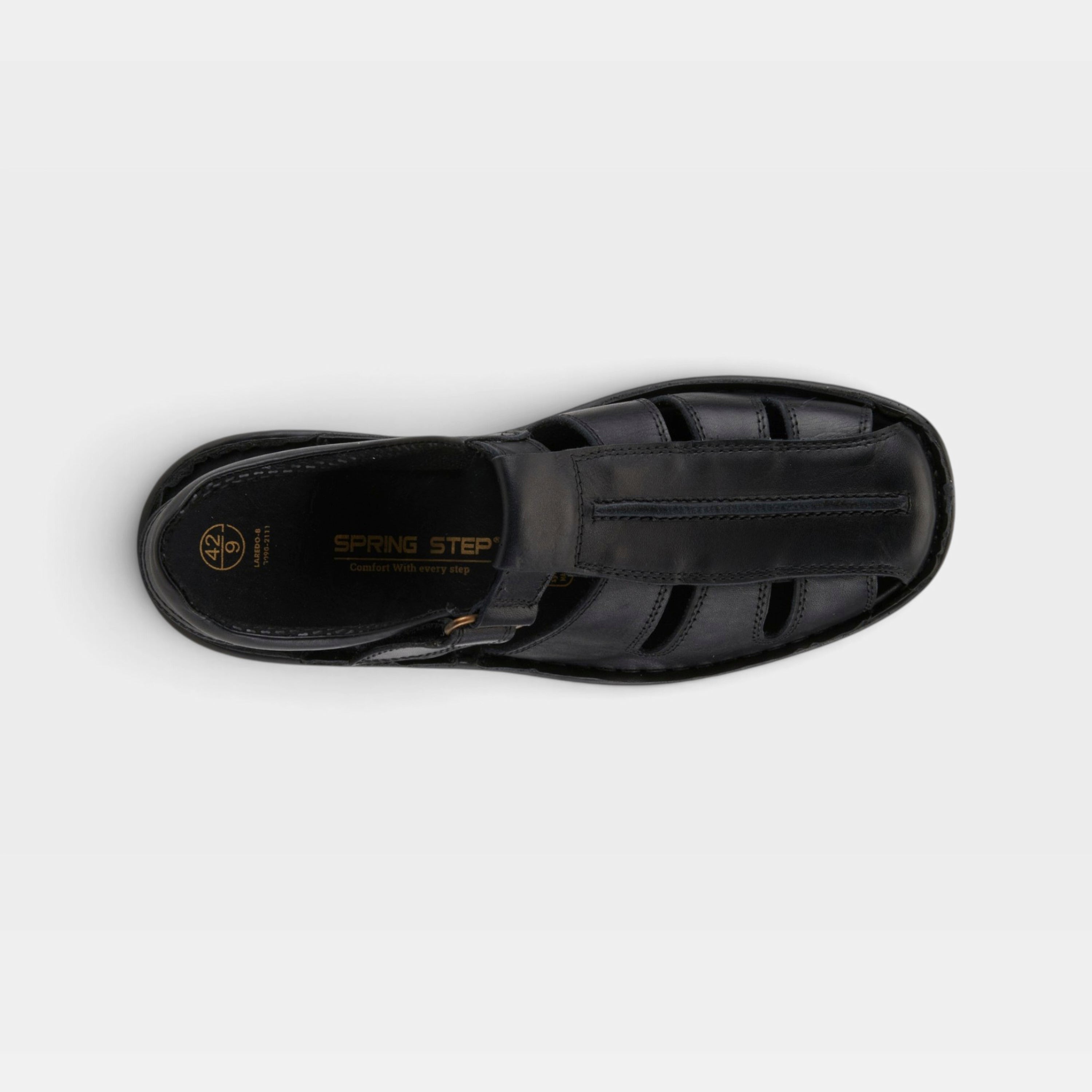 Spring Step Men Laredo Black Sandal
