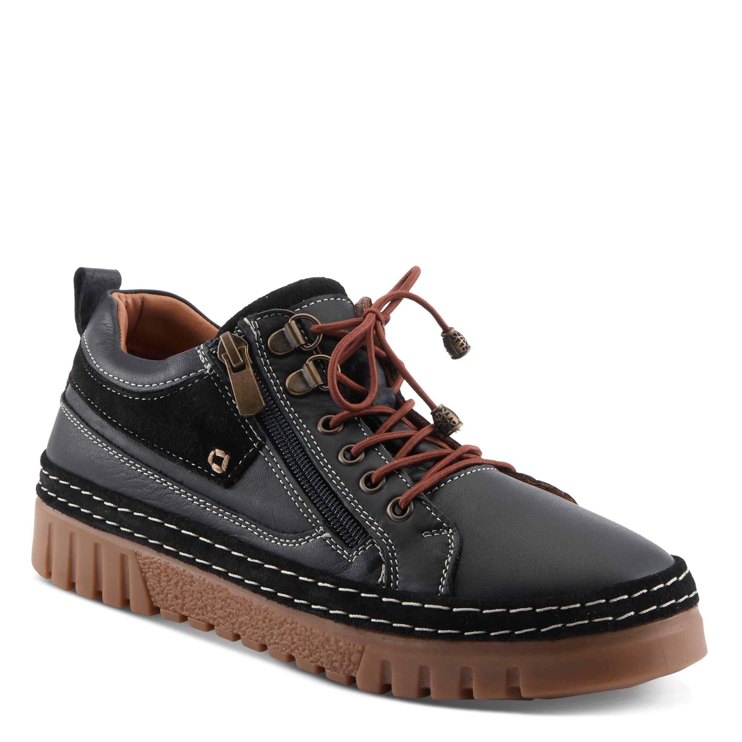 Lauria Lace Up Women's Leather Zipper Shoes - Spring Step Shoes
