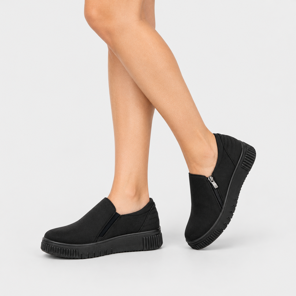 Flexus – Lavaca – Black – Shoe - on-foot view