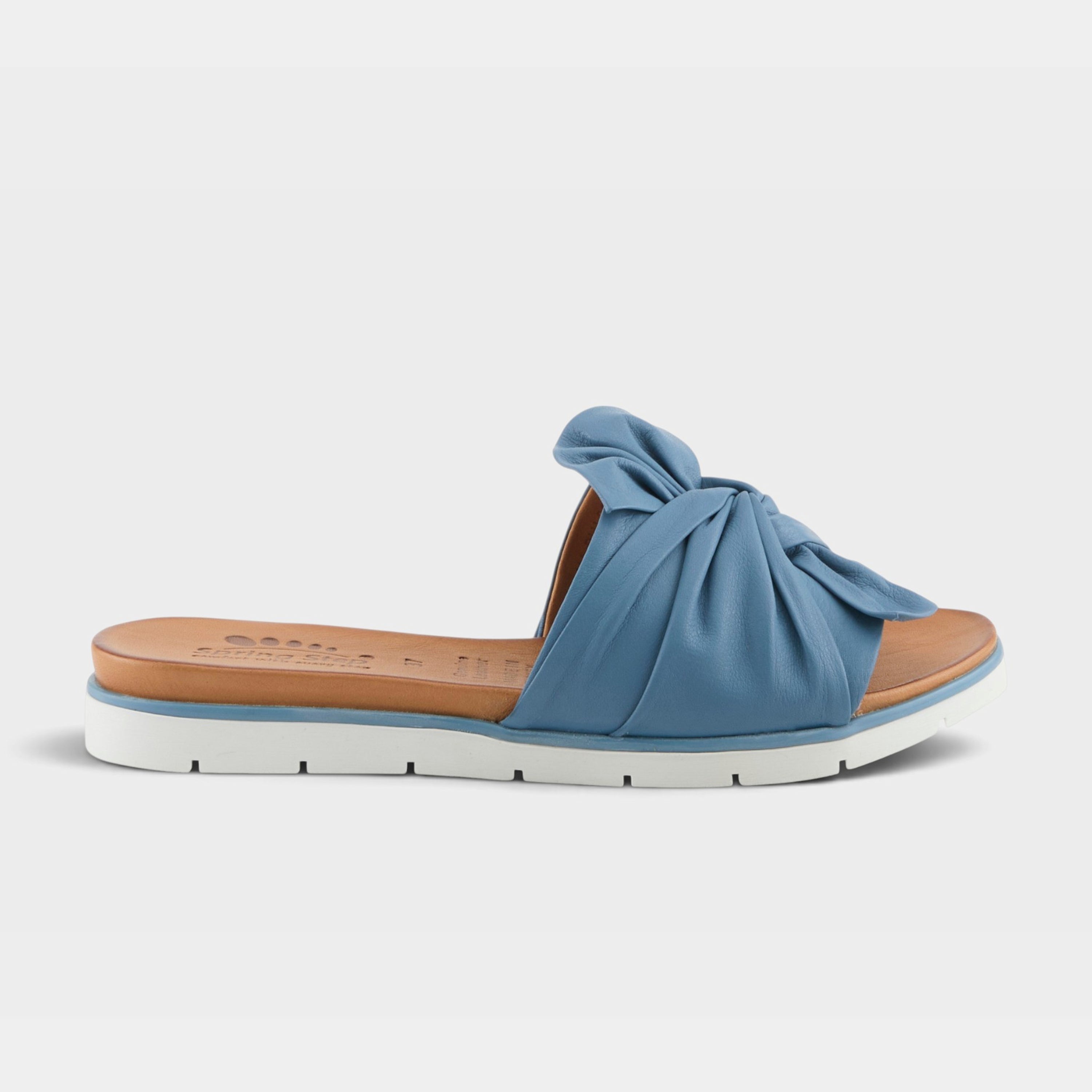 Spring Step Lavona Blue Slide Sandal