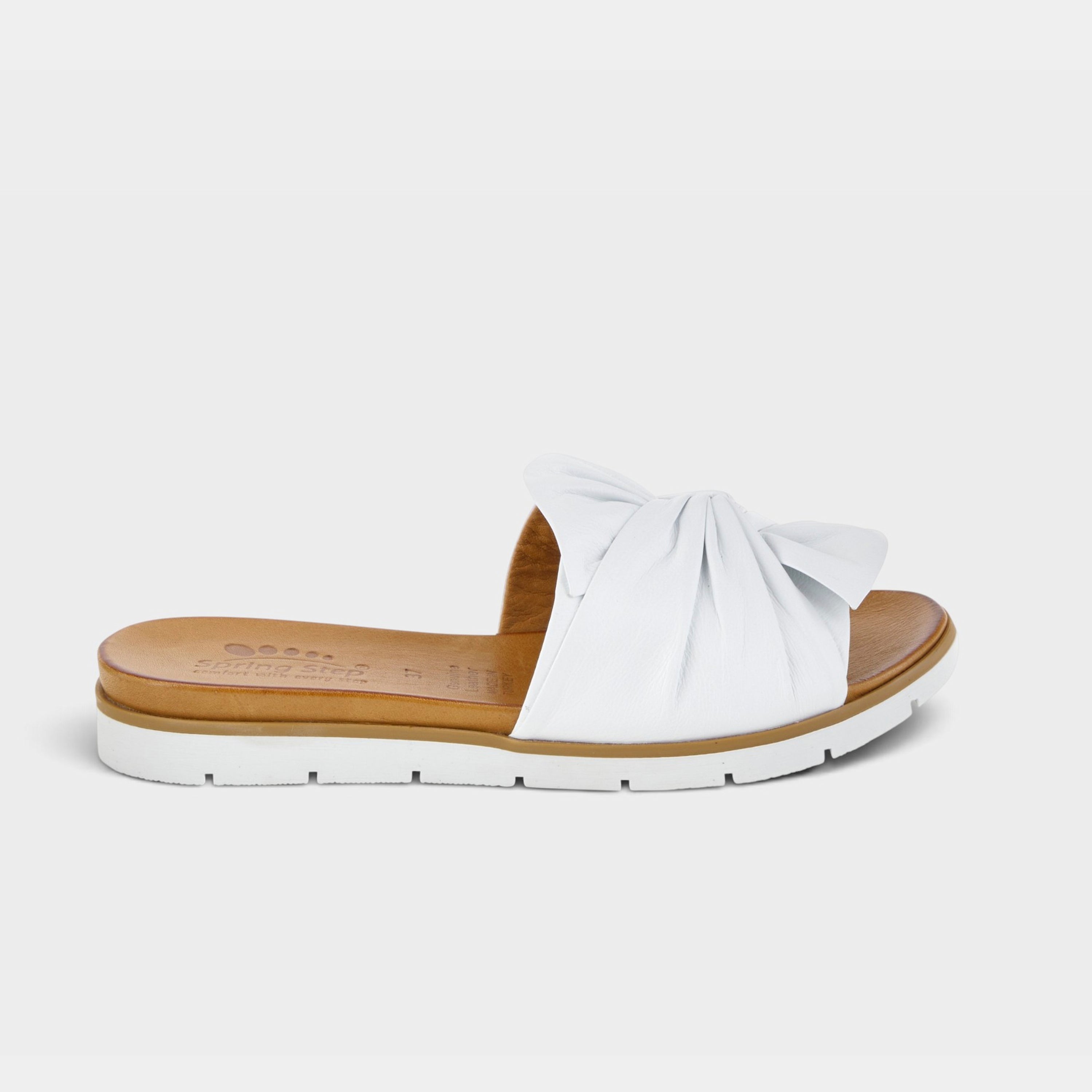 Spring Step Lavona White Slide Sandal