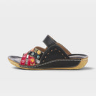 L'Artiste Leigh slide sandals in Black Multi, side view