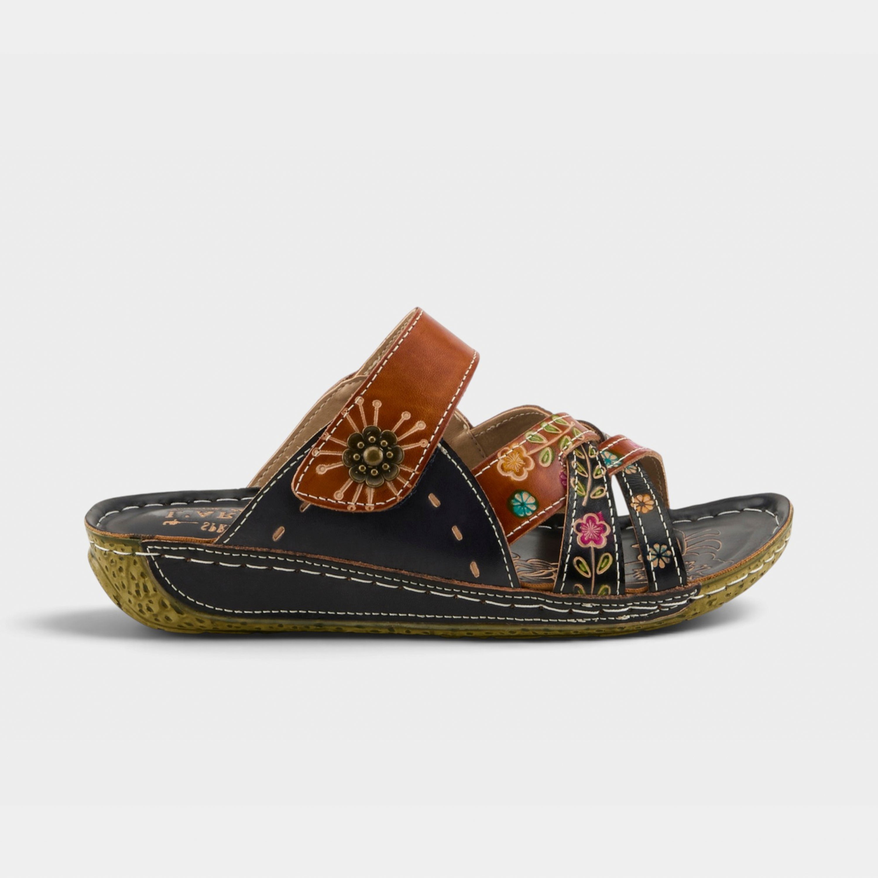 L'Artiste Leigh slide sandals in Navy Multi, hero view
