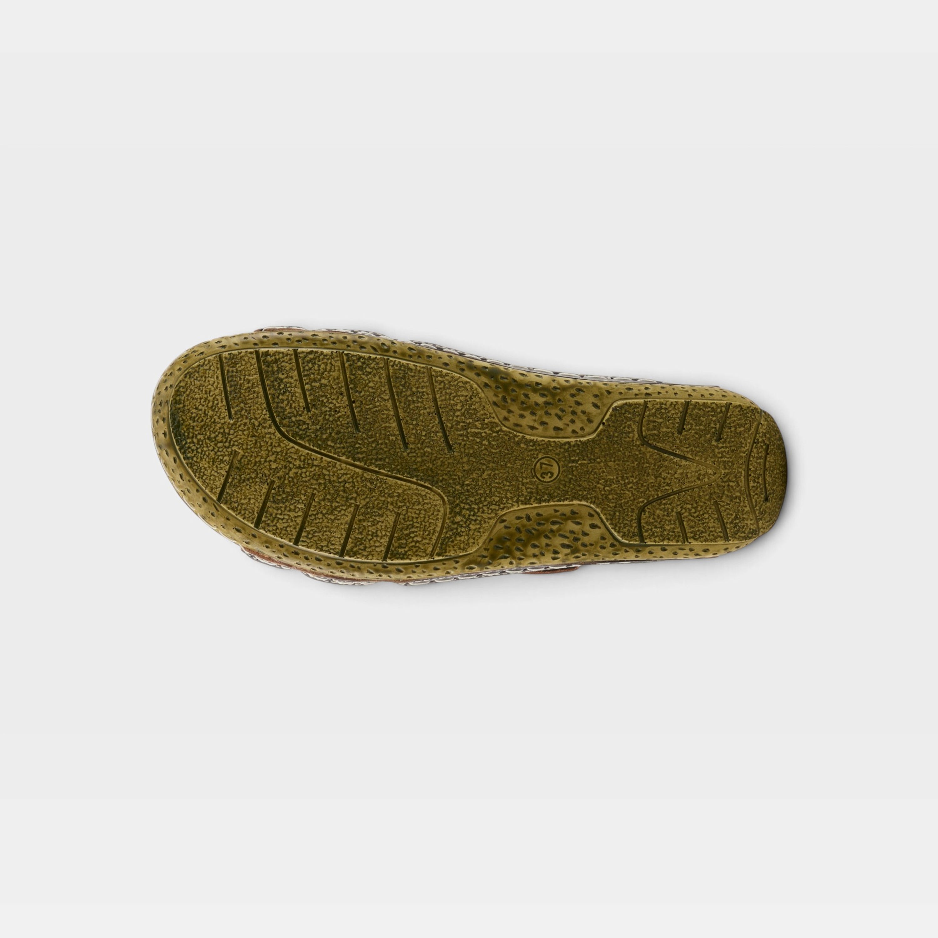 L'Artiste Leigh slide sandals in Navy Multi, outsole view