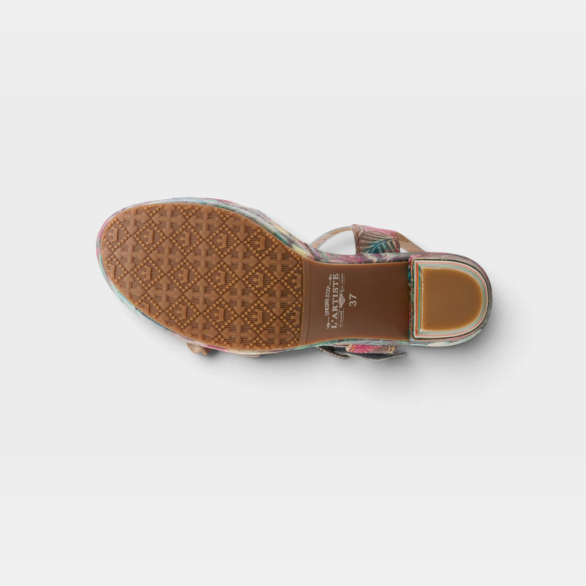 L'Artiste Leilanie slingback sandals in Grey Multi, outsole view