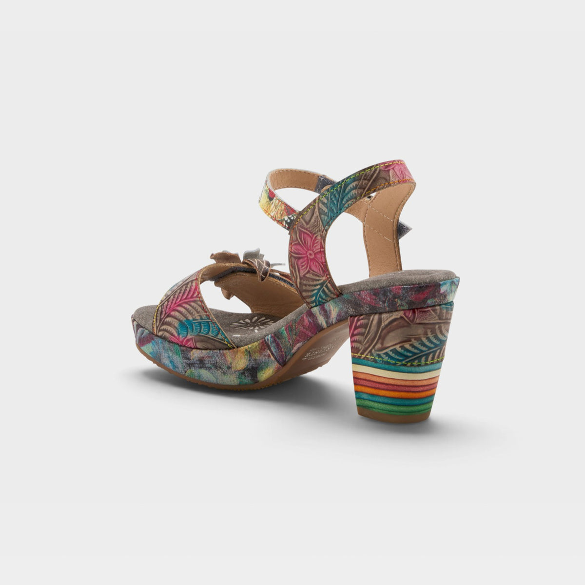 L'Artiste Leilanie slingback sandals in Grey Multi, alternate angle view