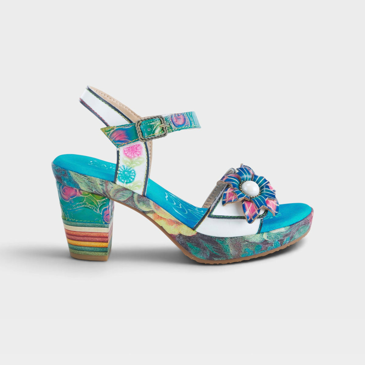 L'Artiste Leilanie slingback sandals in White Multi, hero view